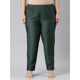 Go Colors Women Plus Size Tailored Tapered Fit Cigarette Trousers-picture-42