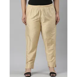 Go Colors Women Plus Size Tailored Tapered Fit Pleated Trousers-picture-39