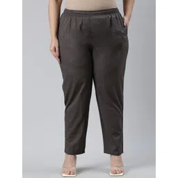 Go Colors Women Plus Size Tailored Tapered Fit Trousers-picture-28