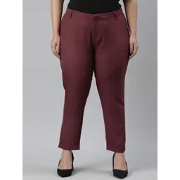 Go Colors Women Plus Size Tailored Tapered Fit Trousers-picture-29