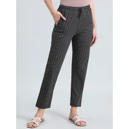 Go Colors Women Printed Cotton Mid-Rise Lounge Pants-image-28