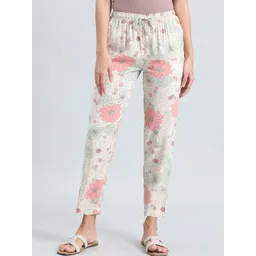 Go Colors Women Printed Mid-Rise Lounge Pants-image-24