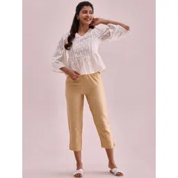 Go Colors Women Relaxed Loose Fit Trousers-picture-30