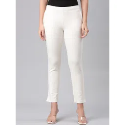 Go Colors Women Slim Fit Cigarette Trousers-picture-32