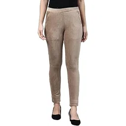 go colors Women Solid Mid Rise Corduroy Treggings-picture-12