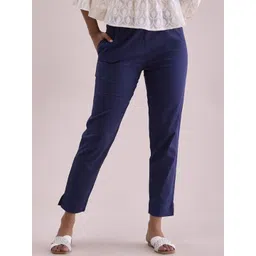 Go Colors Women Solid Relaxed Fit Trousers-picture-34
