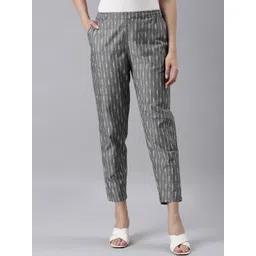 Go Colors Women Striped Tailored Tapered Fit Trousers-picture-23