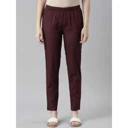 Go Colors Women Tailored Tapered Fit Cotton Trousers-picture-21