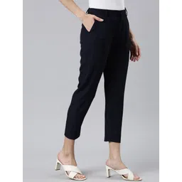 Go Colors Women Tailored Tapered Fit Trousers image 3