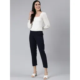 Go Colors Women Tailored Tapered Fit Trousers image 5