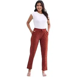 go colors Women's Cotton Printed Mid Rise Casual Style Lounge Pants-picture-34