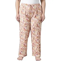 Viscose Women's Printed Mid Rise Casual Style Lounge Pants-image-5