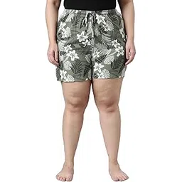 Women Printed Mid Rise Lounge Shorts-image-1