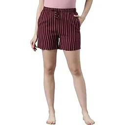 Women Printed Mid Rise Lounge Shorts-image-4
