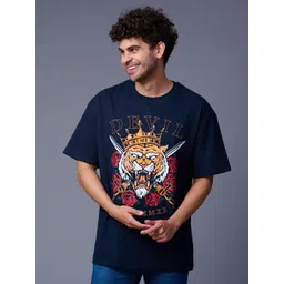 GO DEVIL Men Printed Drop-Shoulder Sleeves T-shirt-picture-30