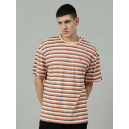 GO DEVIL Men Striped Drop-Shoulder Sleeves T-shirt-picture-30