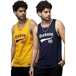 go devil Men’s Sleeveless Vest | Stylish Sports & Gym Wear Tank Top | Cool Printed Vest for Men - Pack of 2-picture-18