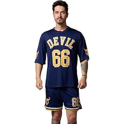 go devil Men's Stylish Cotton Half Sleeve Printed Shorts Co-ords Set | Summer Night Suit for Men-picture-26