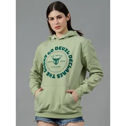 GO DEVIL Women Brand Logo Printed Hooded Sweatshirt-picture-11