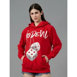 GO DEVIL Women Printed Hooded Sweatshirt-picture-36