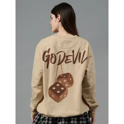 GO DEVIL Women Printed Oversized Sweatshirt-picture-26