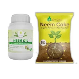 Go Garden 100ml 100% Pure &a; Natural Cold Pressed Neem Oil &a; 800g Neem Cake Fertilizer Combo-picture-15