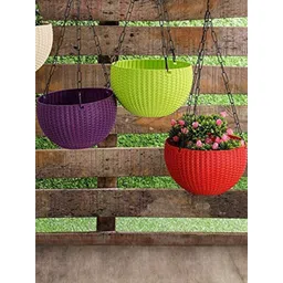 go hooked Rattan Hanging Planters Pot with Metal Hanging Chain-picture-22