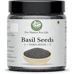 Go Vegan Raw Basil Seeds for weight loss - 300gm | Sabja Seed, Takmuria Seeds 300g (Jar Pack)-picture-12