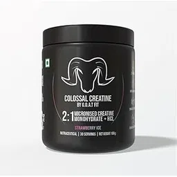 G.O.A.T Fit Colossal Creatine – 2:1 Formula - 2g Monohydrate + 1g HCl | 3g of Pure & Micronized Creatine for High Bioavailability and Fast Absorb, Muscle & Strength Formula | Strawberry Ice | 108gm-picture-32