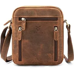 goatter Genuine Leather Multi Pocket 9" Inch Messenger Sling Bag For Men-picture-34