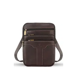 Goatter Unisex Textured Crossbody Zip Detail Leather Sling Bag-picture-39