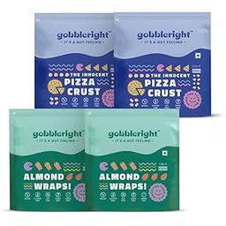 gobbleright Gluten Free Wraps Combo Pack, Almond Wraps & The Innocent Pizza Crust Gluten Free, Vegan, SOYA Free, Grain Free, Dairy Free - Pack of 4 (Each 2)-picture-22