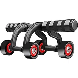 GOCART WITH G LOGO AB Roller Exerciser for Abdominal Stomach Exercise Training Equipment (4 WHEEL AB ROLLER) Black-picture-28