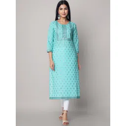 God Bless Ethnic Motifs Printed Cotton Straight Kurta-picture-15