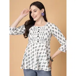 God Bless Floral Print Peplum Top-picture-23