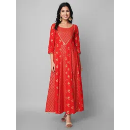 God Bless Floral Printed Maxi Ethnic Dress-picture-39