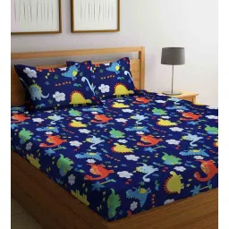 goddess decor Multicolor Abstract 240 TC Cotton Queen Sized Bed Sheets with 2 Pillow Covers-picture-19