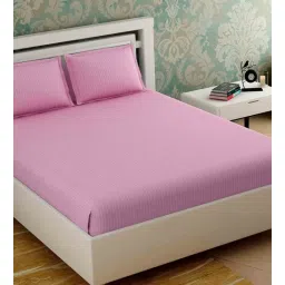 goddess decor Pink Stripes 280 TC Cotton King Sized Bed Sheets with 2 Pillow Covers-picture-26