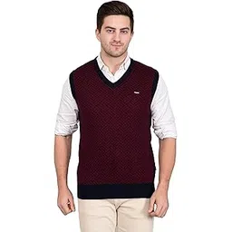 godfrey Men V-Neck Woolen Sleeveless Half Sweater for Winter-picture-12