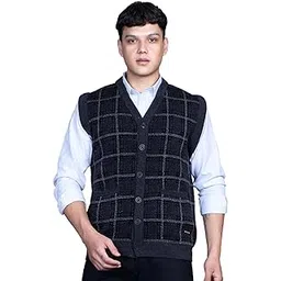 godfrey V Neck Cardigans for Men - Woolen Sleeveless Sweater for Man Winter Wear-picture-36