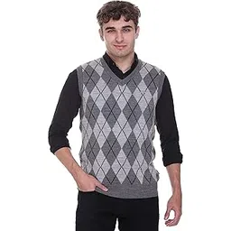 godfrey Woolen V Neck Sleeveless Half Sweater for Man Winter Pullover-picture-31