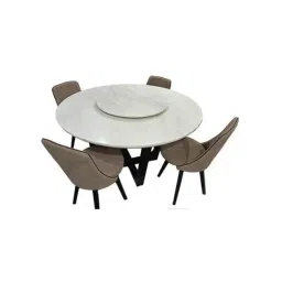 Godrej Interio Elixir Brown & White Ashwood 4 Seater Circular Dining Table-picture-20
