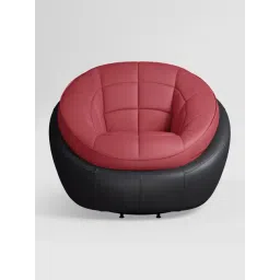 Godrej Interio Opulent Quilted Claret & Black Synthetic Leather 1 Seater Sofa-picture-15