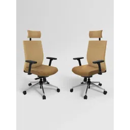 Godrej Interio Prime Beige Nylon High Back Chair-picture-11