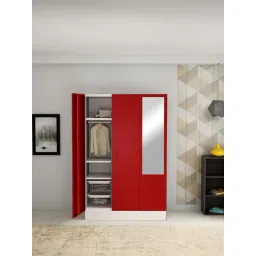 Godrej Interio Slimline Blend 3-Door Steel Almirah, Textured Carmine Red (1-Year Warranty, 1 Locker, 3 Drawers)-picture-40