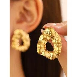 Goho Gold-Plated Contemporary Drop Earrings-picture-30
