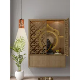 Gojeeva Brown & White 2 Pieces Textured Contemporary Wooden Ceiling Lamps-picture-16