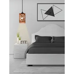 Gojeeva Brown & White 2 Pieces Textured Contemporary Wooden Ceiling Lamps-picture-36