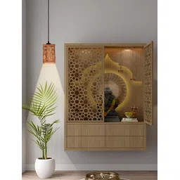 Gojeeva Brown & White 2 Pieces Textured Contemporary Wooden Ceiling Lamps-picture-50