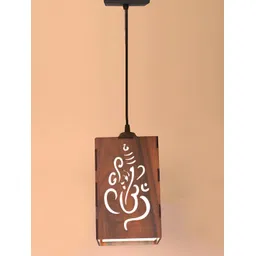 Gojeeva Brown & White 4 Pieces Textured Contemporary Wooden Ceiling Lamps-picture-15